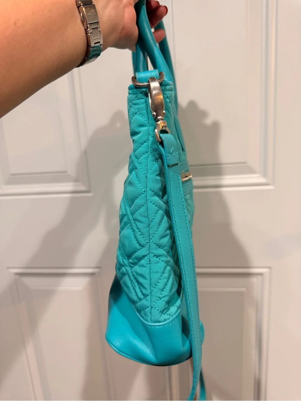 Vera Bradley Teal Quilted Crossbody Satchel